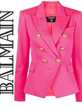 Balmain 6-Button 🩷 Grain de Poudre Blazer